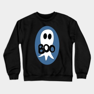 Cute Halloween ghost cartoon with BOO text Crewneck Sweatshirt